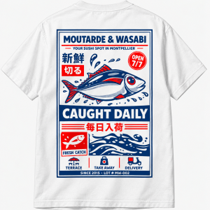 White MW 002 Caught Daily T-shirt — back view